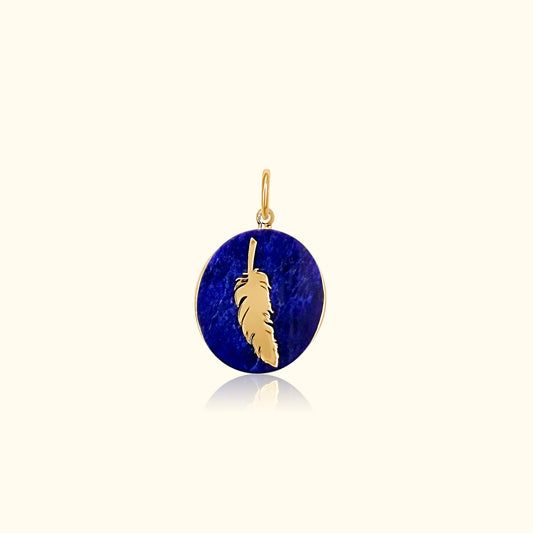 Lapis Feather Medallion