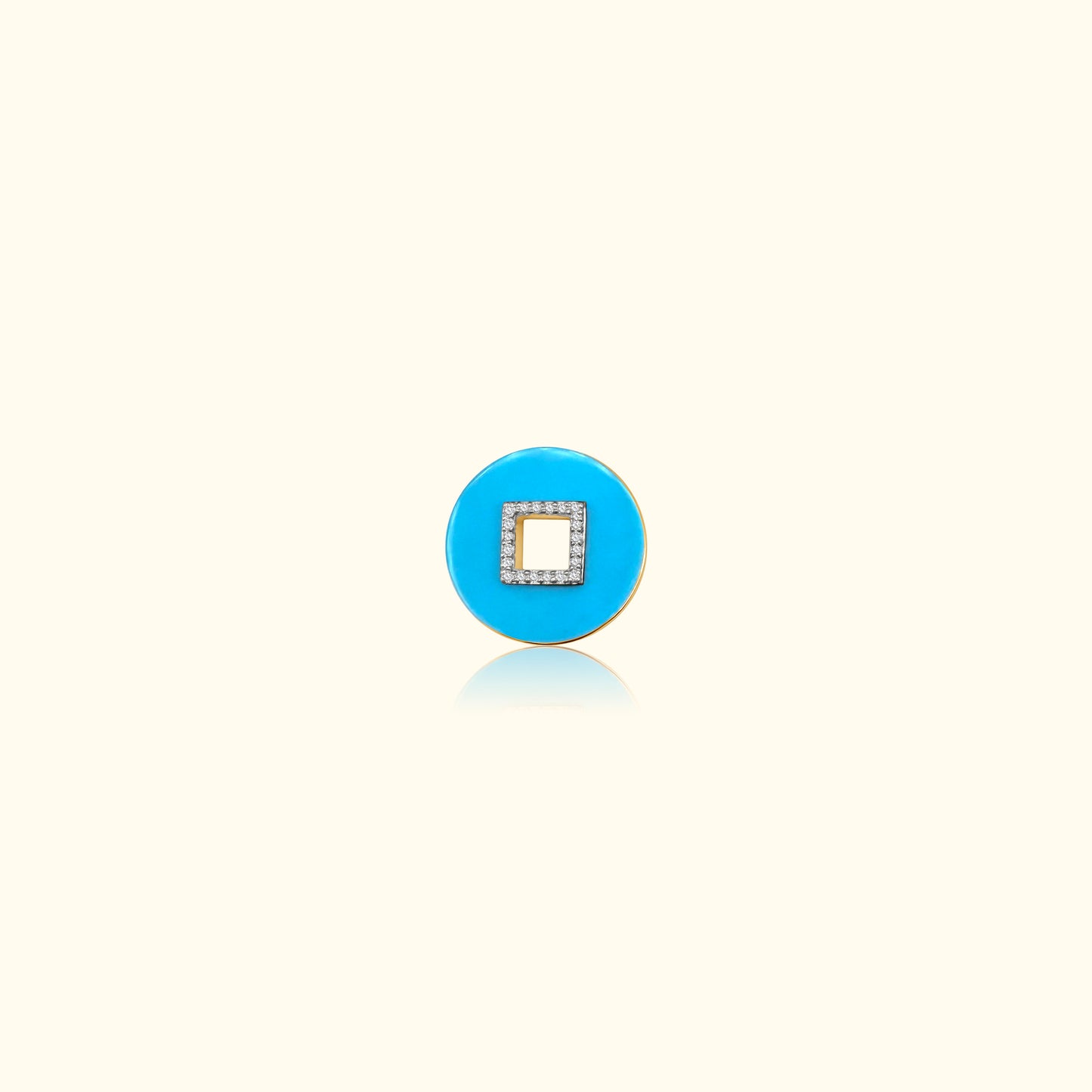 Turquoise and Diamond Disc Medallion