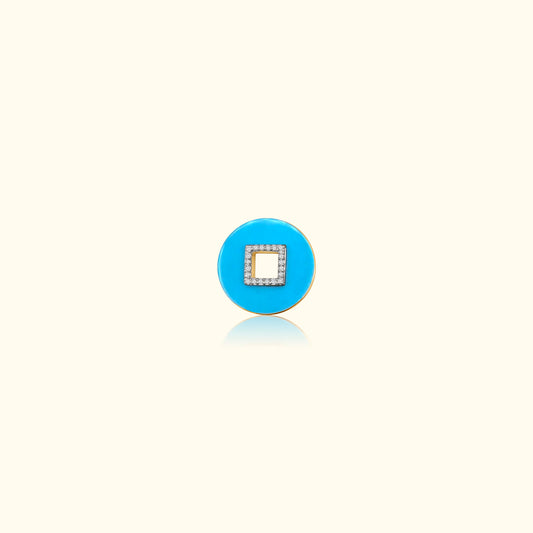 Turquoise and Diamond Disc Medallion