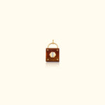 Tigers Eye and Diamond Padlock Medallion