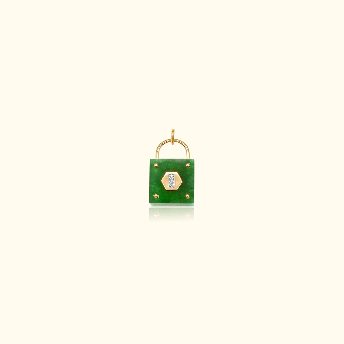 Jade and Diamond Padlock Medallion