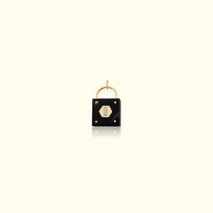 Onyx and Diamond Padlock Medallion