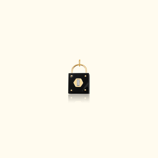 Onyx and Diamond Padlock Medallion