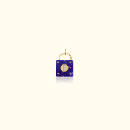 Lapis and Diamond Padlock Medallion