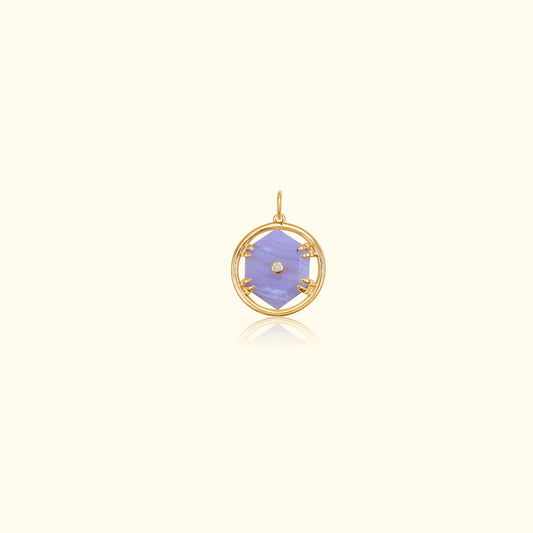 Blue Chalcedony Hexagon Medallion