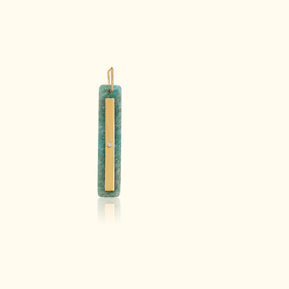 Amazonite and Diamond Mirror Medallion