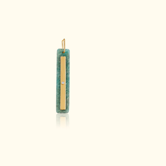 Amazonite and Diamond Mirror Medallion