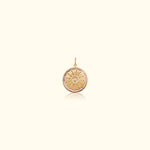 Grey Mother of Pearl and Diamond Medallion