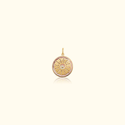 Grey Mother of Pearl and Diamond Medallion