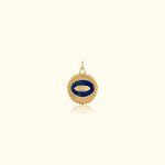 Lapis and Diamond Fluted Evil Eye Medallion