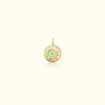 Sun Medal Yellow Mother of Pearl Diamond Medallion
