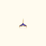 Lapis and Diamond Whale Tail Pendant