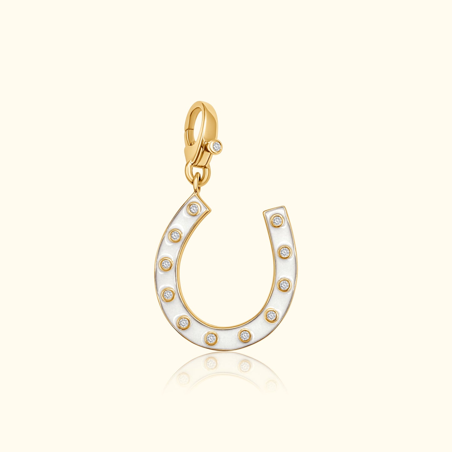 Diamond Mother of Pearl Horseshoe Pendant