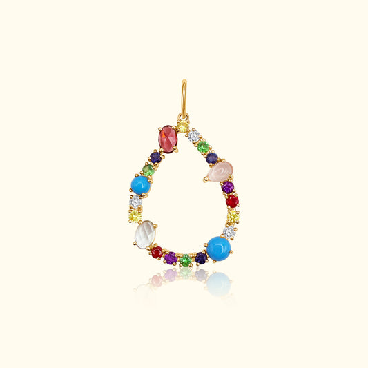 Open Pear Gemstone Pendant