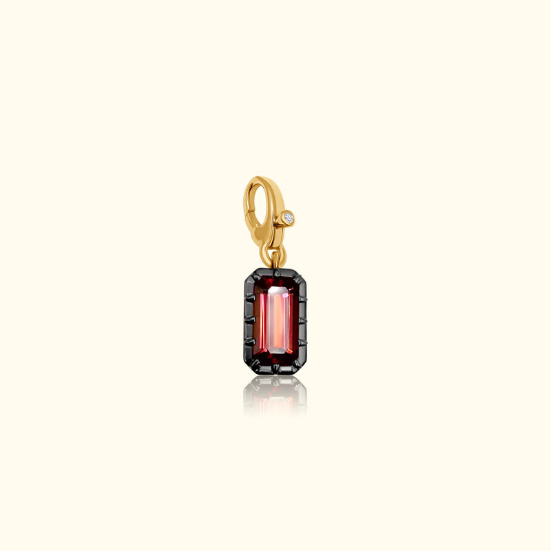 Diamond with Tourmaline Emerald Pendant