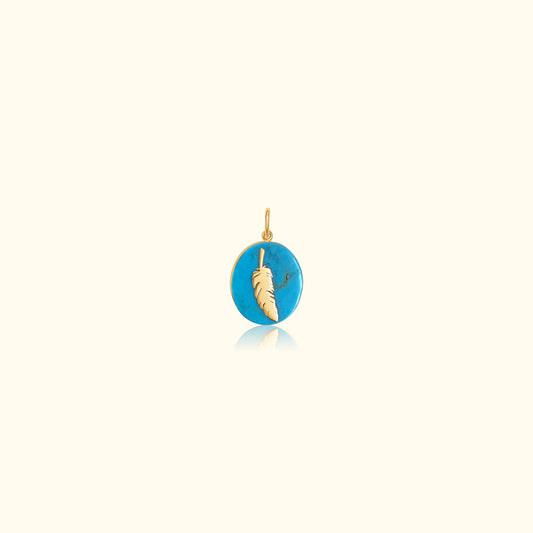 Turquoise Feather Medallion