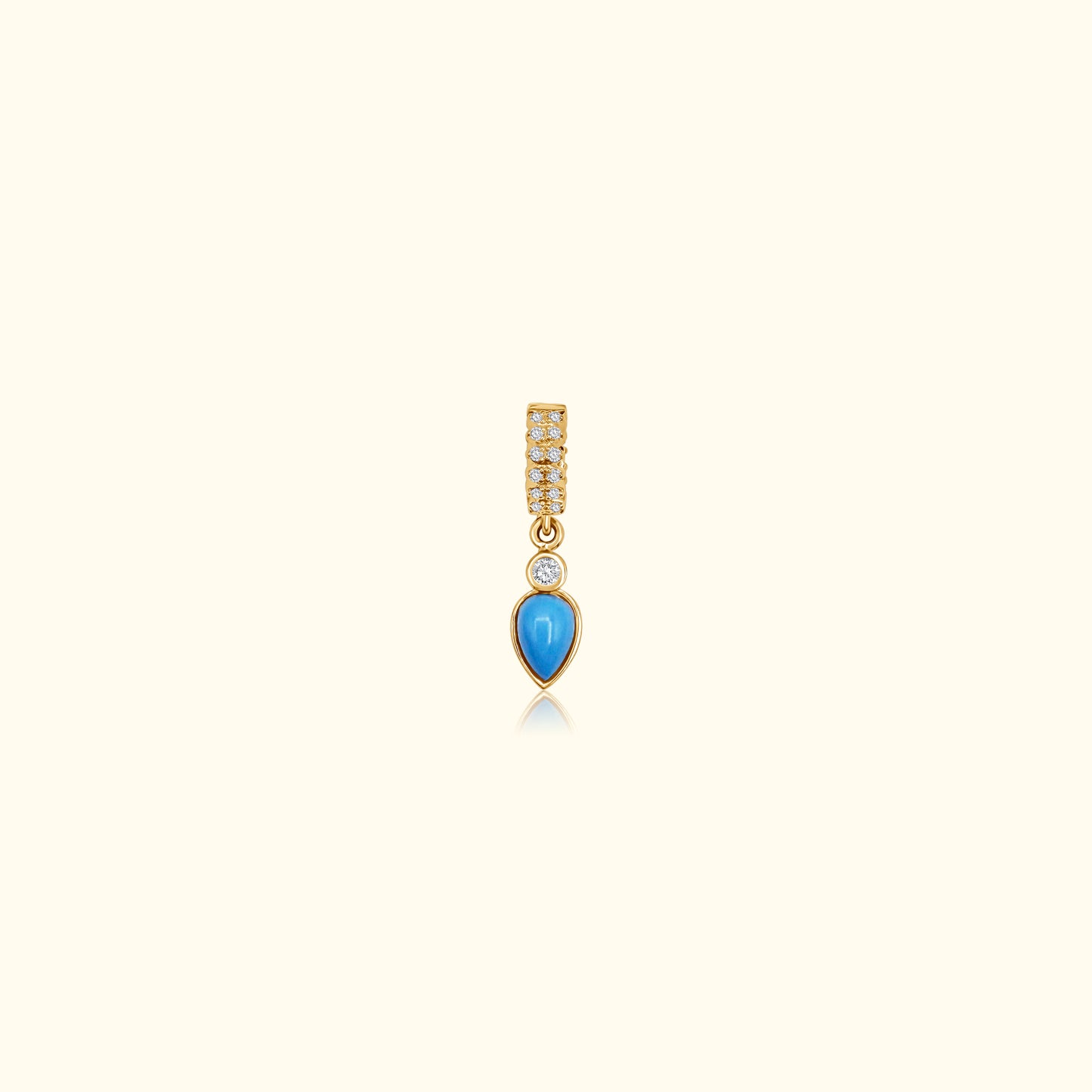 Diamond Bead Turquoise Drop Pendant