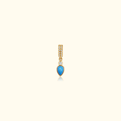 Diamond Bead Turquoise Drop Pendant