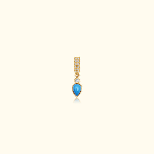 Diamond Bead Turquoise Drop Pendant