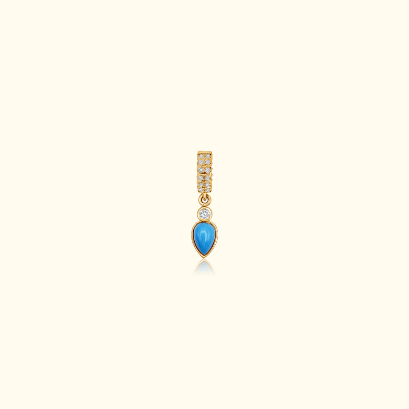 Diamond Bead Turquoise Drop Pendant