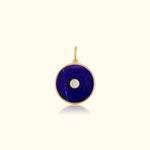 Lapis and Diamond Disc Pendant