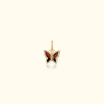 Diamond and Tigers Eye Butterfly Pendant