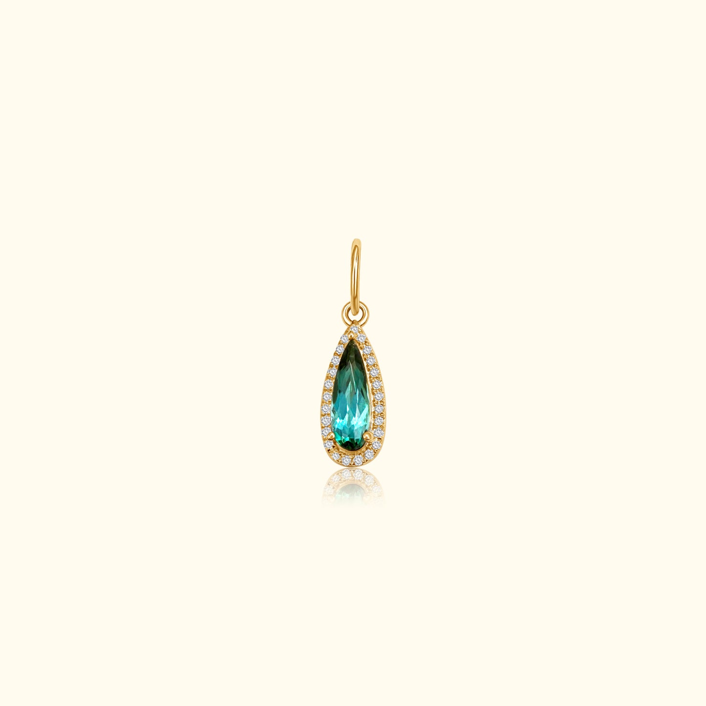 Diamond Tourmaline Pear Pendant