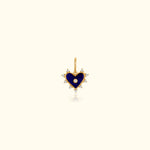 Diamond Halo Lapis Heart Pendant