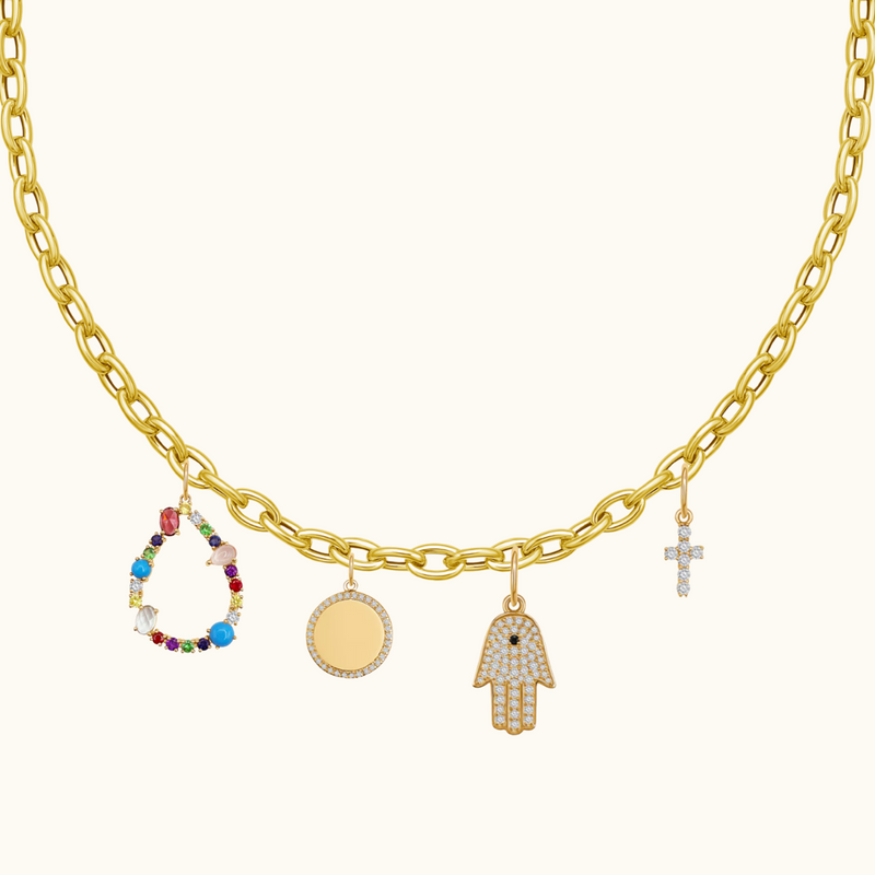 Open Pear Gemstone Pendant