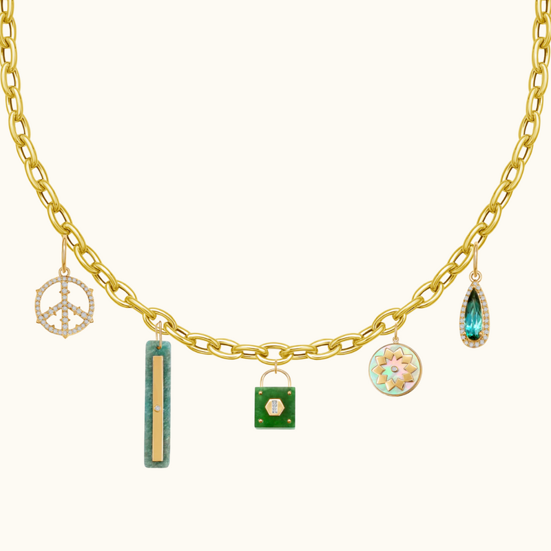 Diamond Tourmaline Pear Pendant