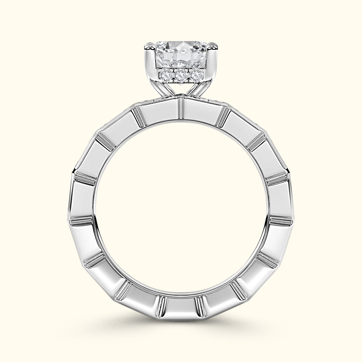 'Riley' Emerald Cut Eternity Diamond Wedding Band