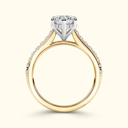 Elizabeth' Engagement Ring - French Pavé Halo Design