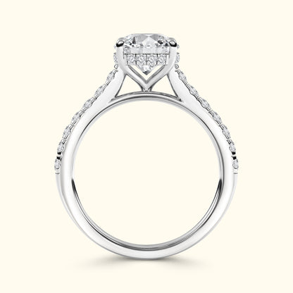 Elizabeth' Engagement Ring - French Pavé Halo Design