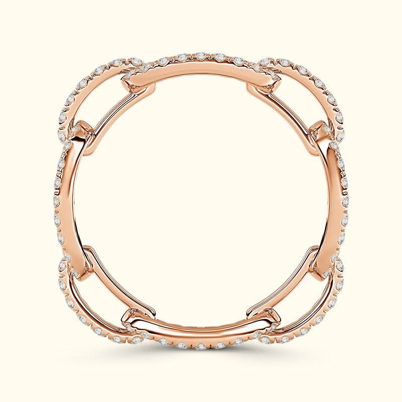 Diamond Chain Link Wedding Band