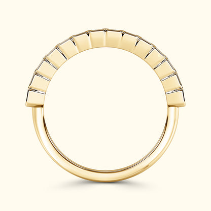 'Lucy' 14 Stone Emerald Cut Diamond Wedding Band