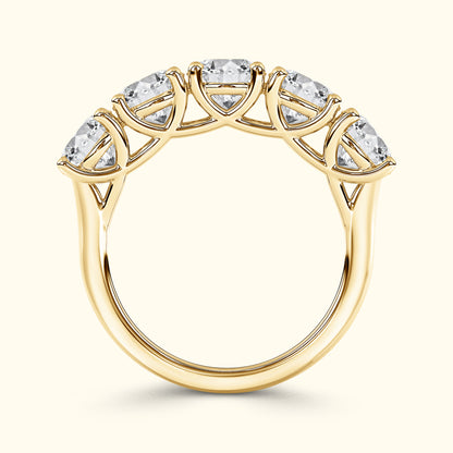 'Addison' 5 Stone Round Diamond Wedding Band