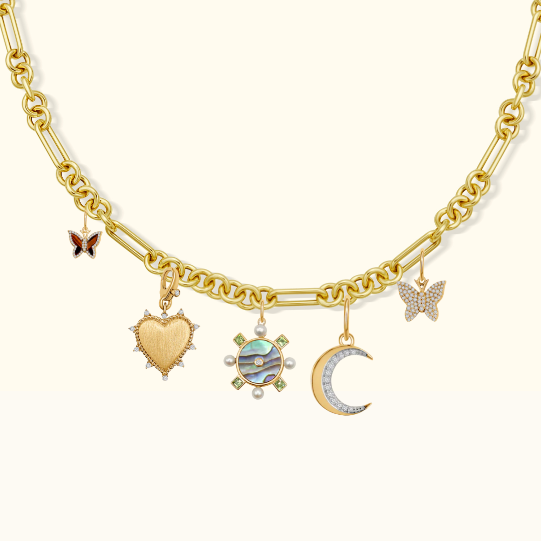 Shella Abalone Peridot Diamond Medallion
