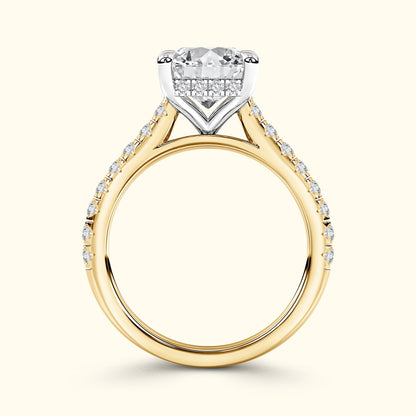 'Elizabeth' Engagement Ring - French Pavé Halo Design