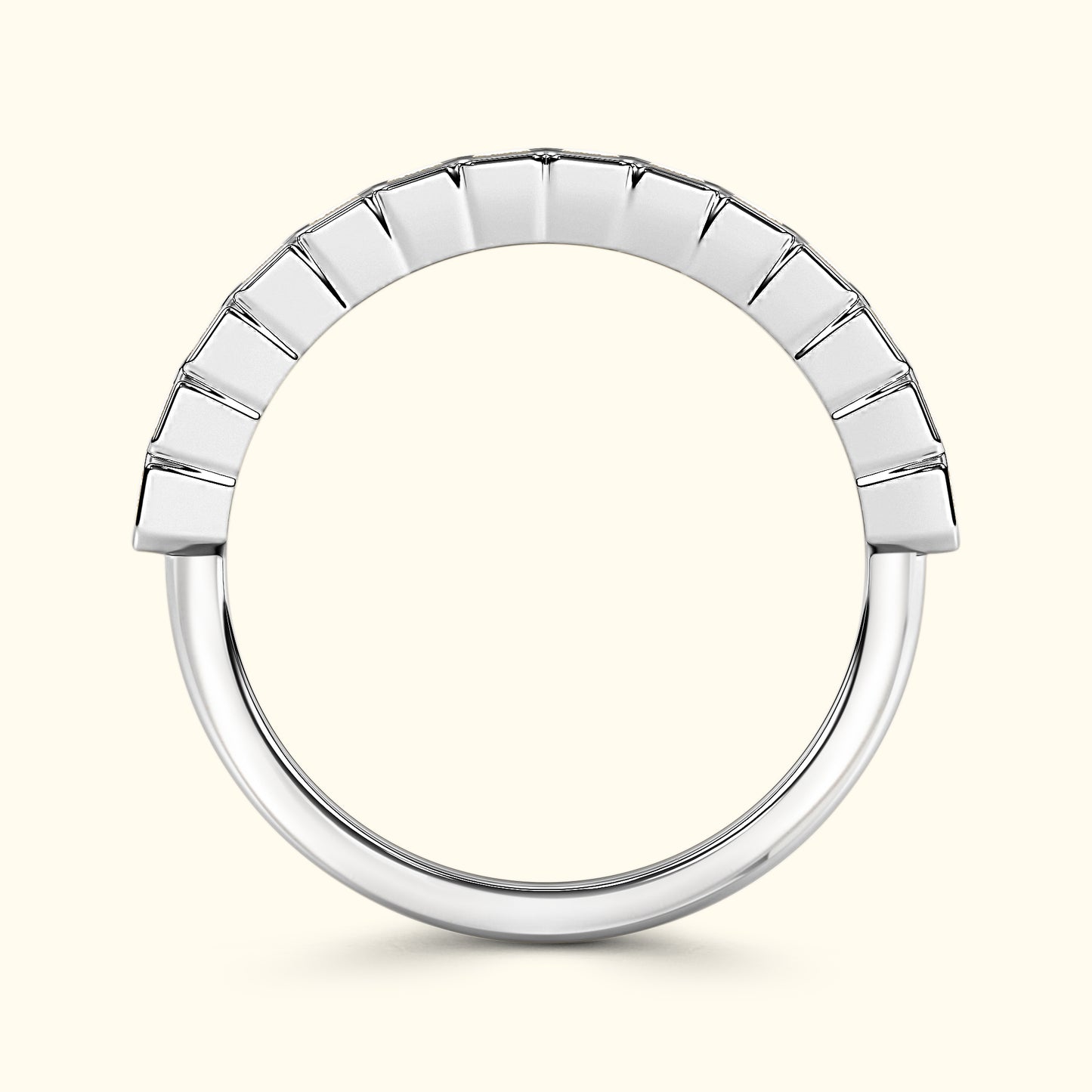 'Lucy' 14 Stone Emerald Cut Diamond Wedding Band