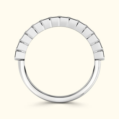 'Lucy' 14 Stone Emerald Cut Diamond Wedding Band