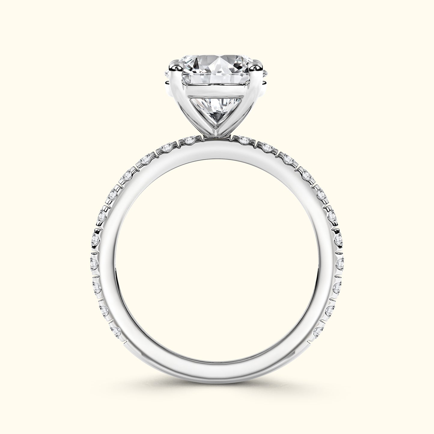 A sparkling diamond engagement ring with a round cut stone and a delicate band.