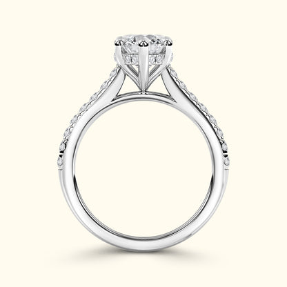 Elizabeth' Engagement Ring - French Pavé Halo Design