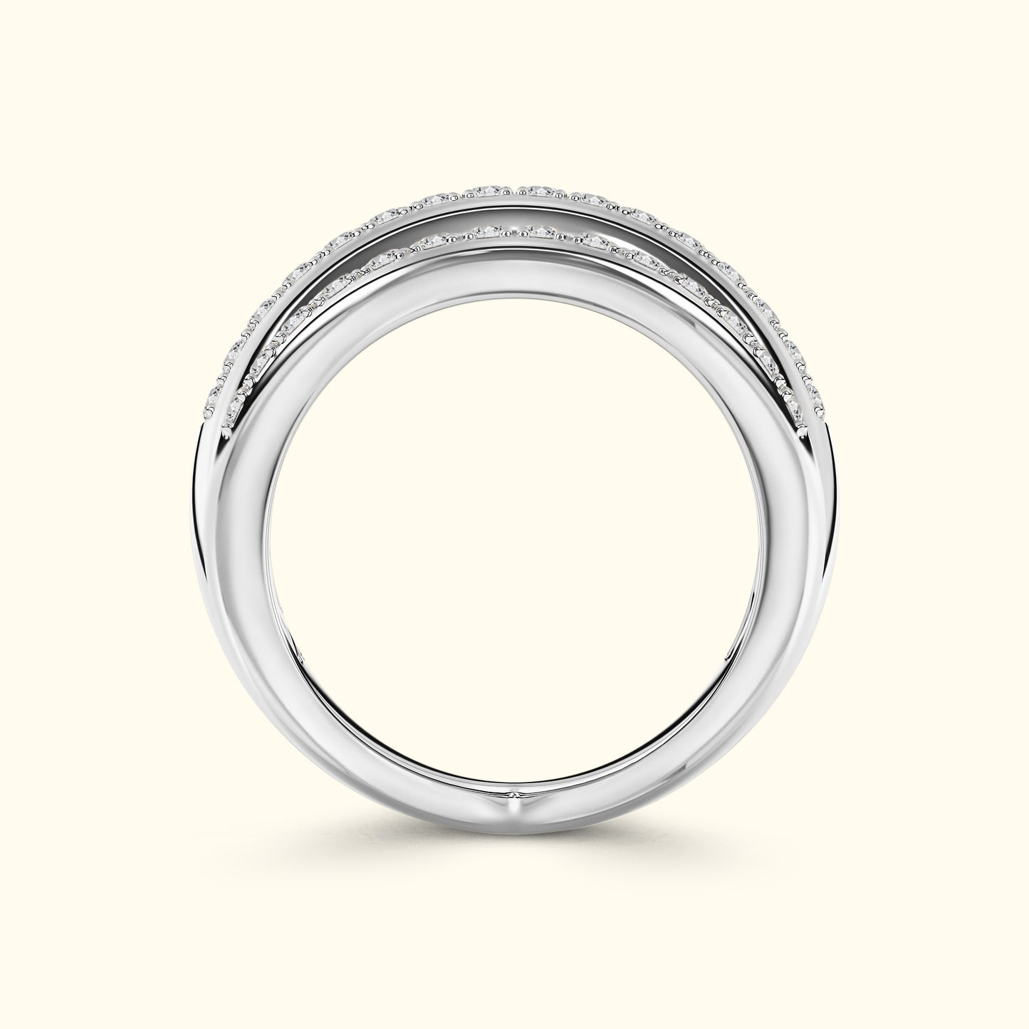Double Band Diamond Ring