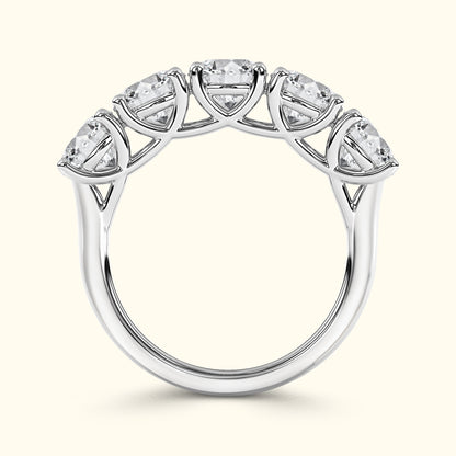 'Addison' 5 Stone Round Diamond Wedding Band