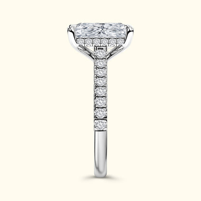 'Elizabeth' Engagement Ring - French Pavé Halo Design