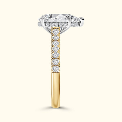Elizabeth' Engagement Ring - French Pavé Halo Design