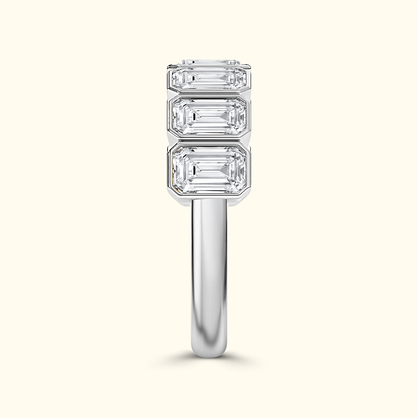 'Reagan' 7 Stone 2.45ct Emerald Bezel Set Diamond Wedding Band