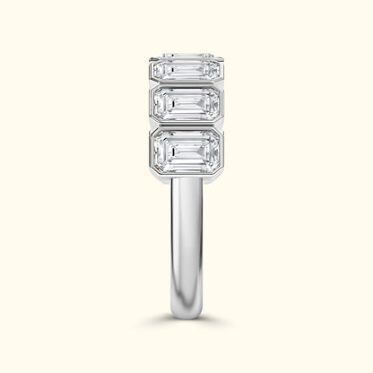 'Reagan' 7 Stone 2.45ct Emerald Bezel Set Diamond Wedding Band