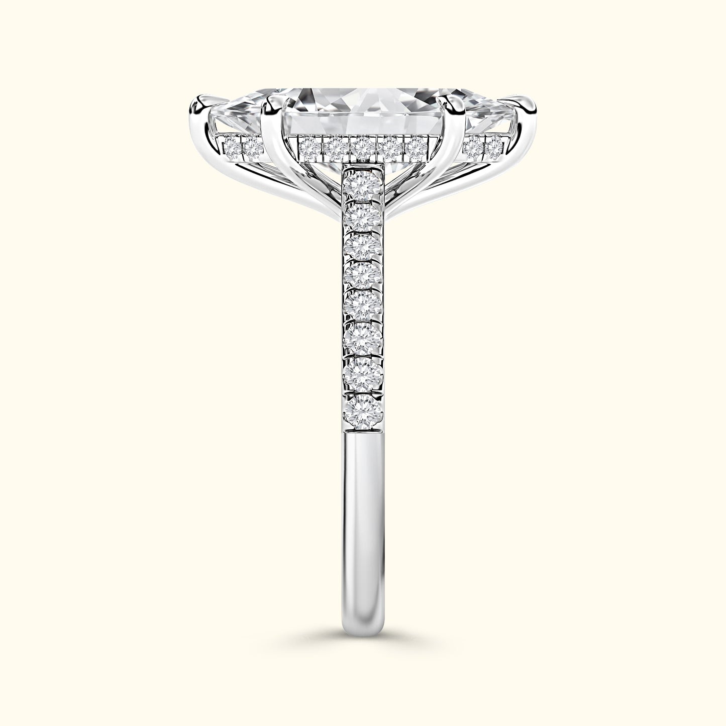 Elizabeth' Engagement Ring - French Pavé Halo Design
