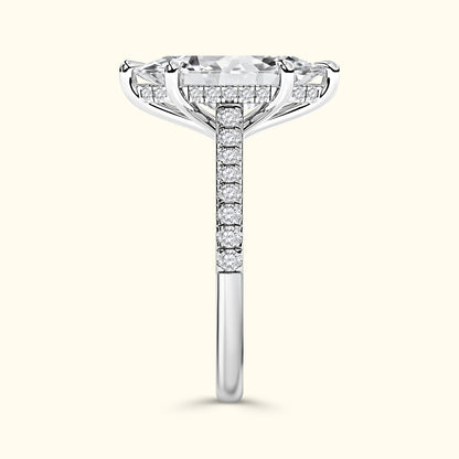 Elizabeth' Engagement Ring - French Pavé Halo Design